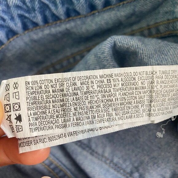 Forever 21 Shorts 100% Cotton High Rise Ying Yang Denim Size S - Picture 7 of 7